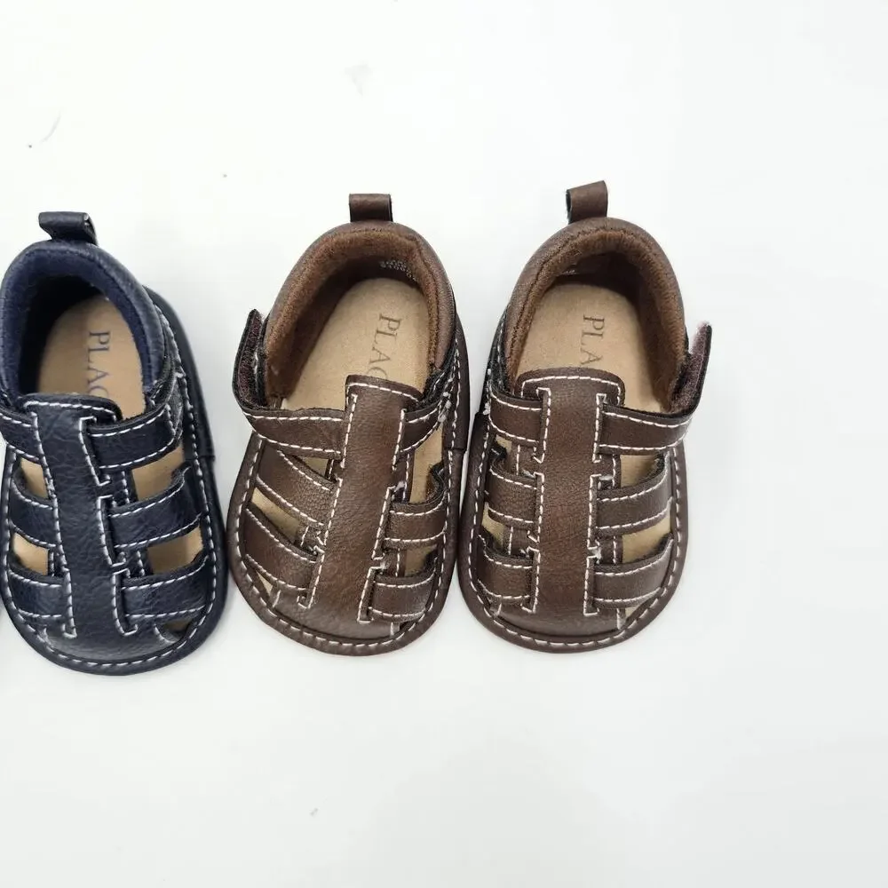 Set of 2 Children's Place Baby Sandals 0-3 months Brown Blue